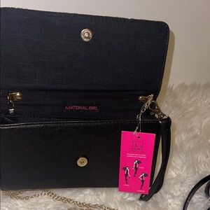 Material Girl Black Wristlet Clutch